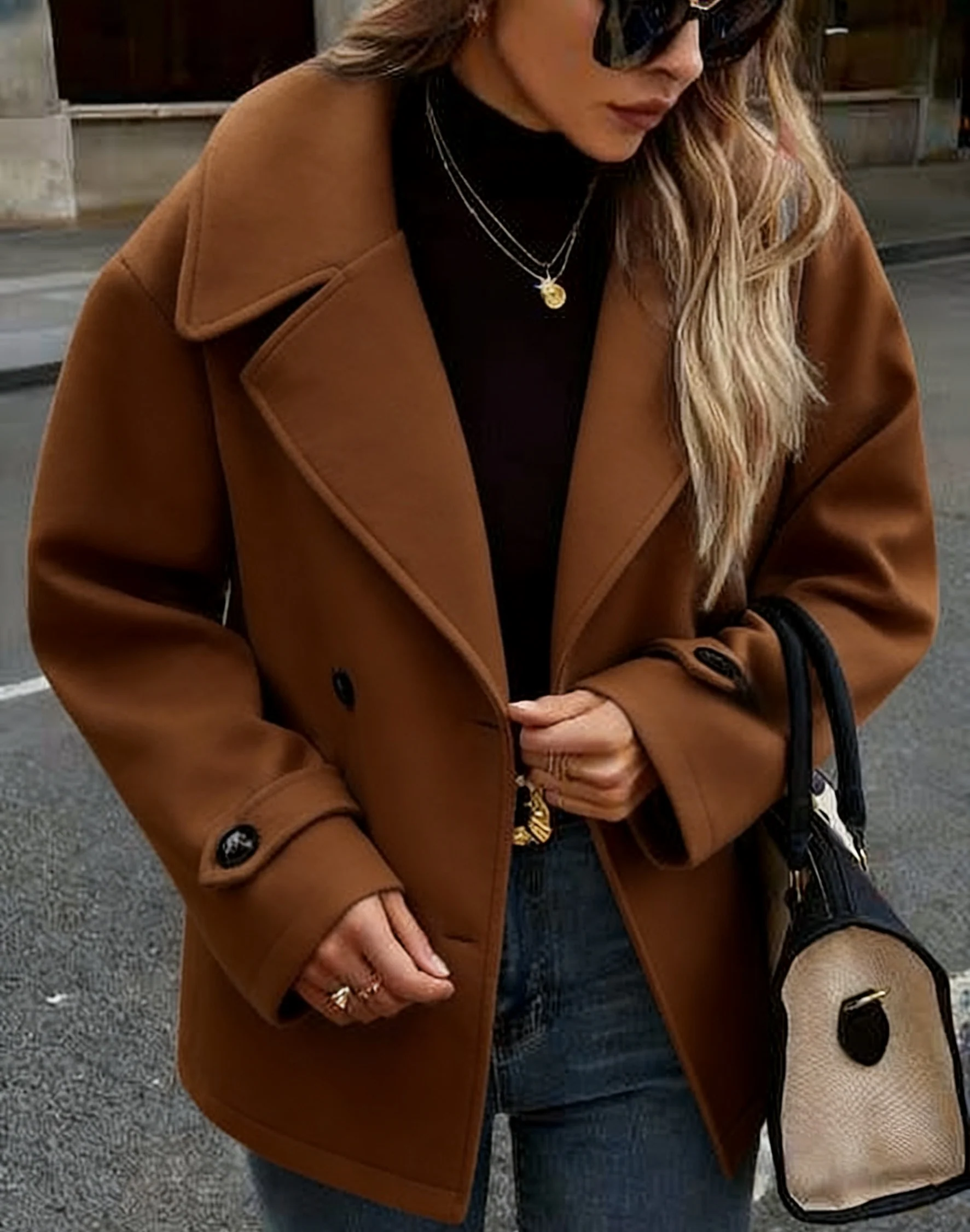 Women's Short Fashion Lapel Coat - Image 4