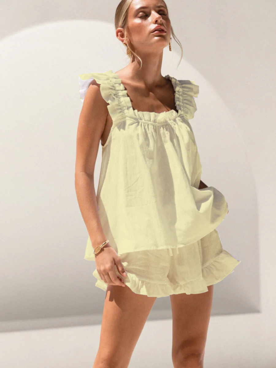 Women's Short Tank Top Shorts Pajama Set - Image 5