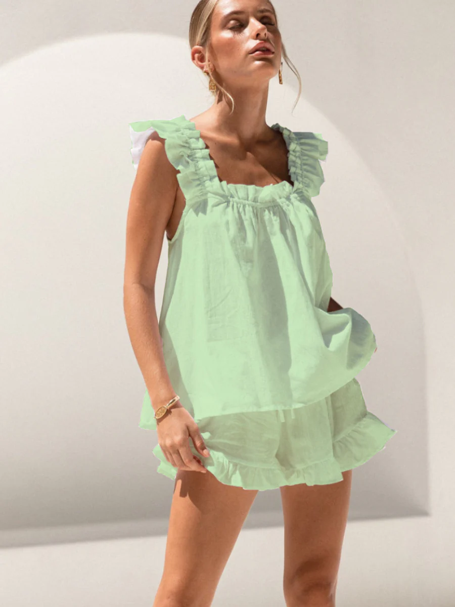 Women's Short Tank Top Shorts Pajama Set - Image 7