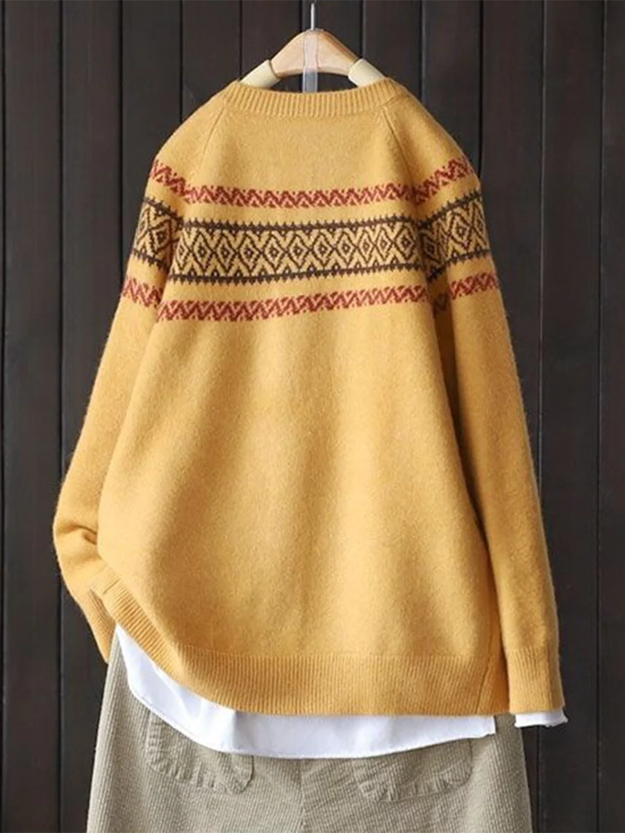 Women's Soft Totem Print Soft Button Cardigan Sweater - Image 2