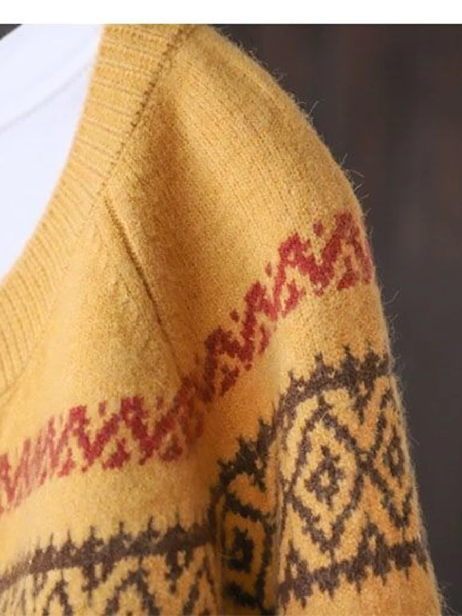 Women's Soft Totem Print Soft Button Cardigan Sweater - Image 3