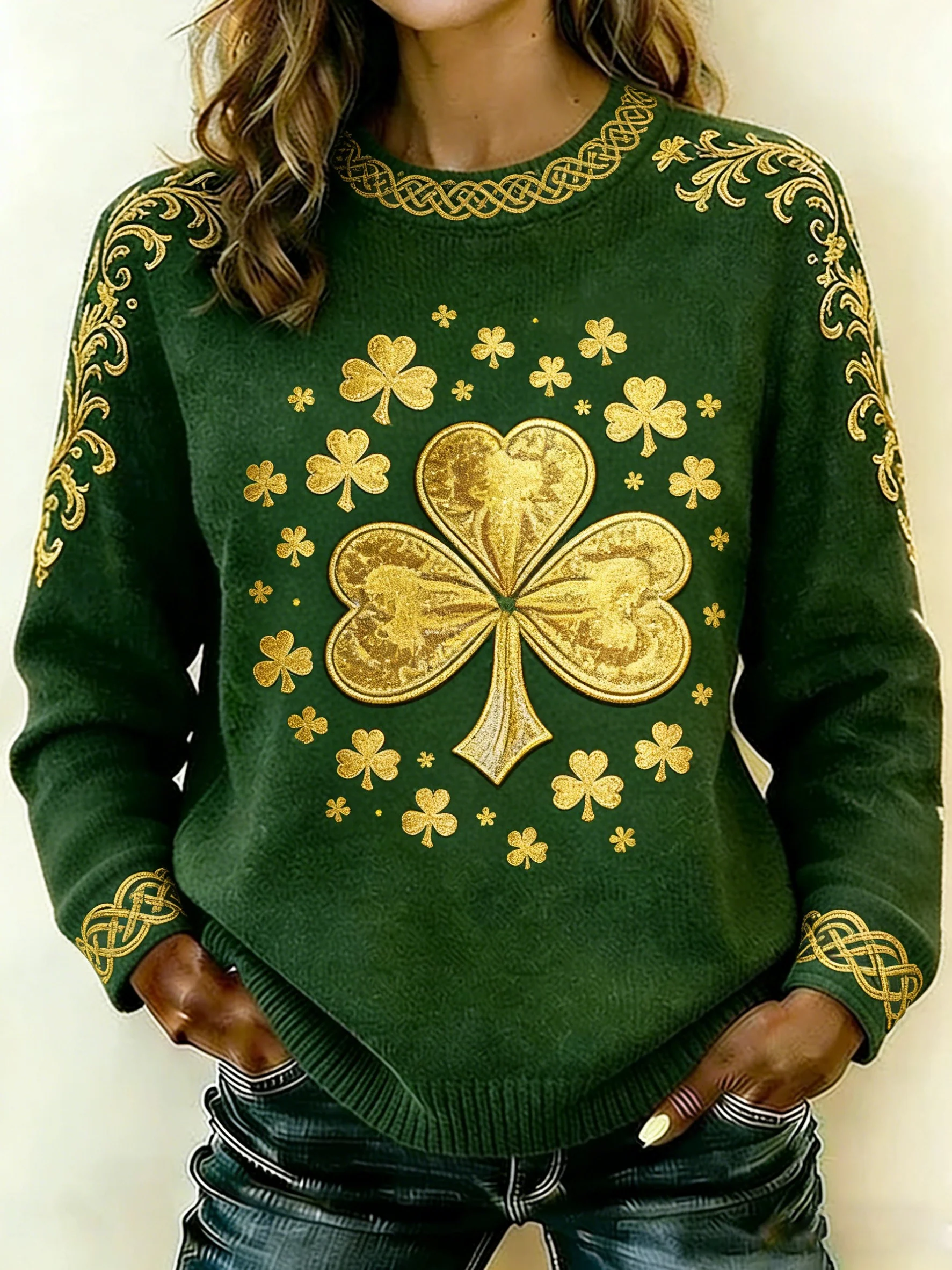 Women's St. Patrick's Day Print Sweater