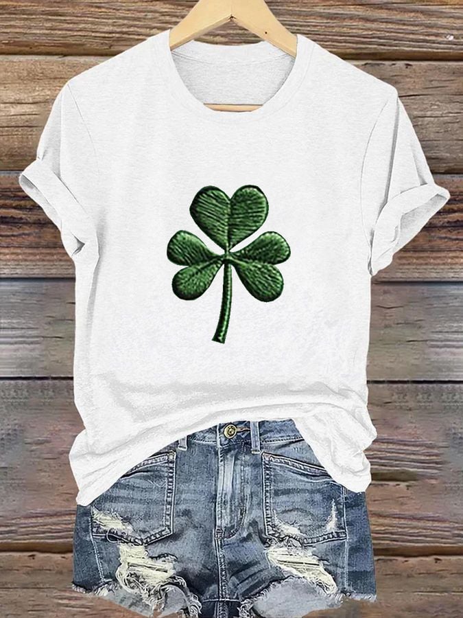 Women's St. Patrick's Day Printed Casual T-Shirt - Image 3