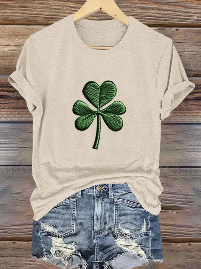 Women's St. Patrick's Day Printed Casual T-Shirt - Image 5