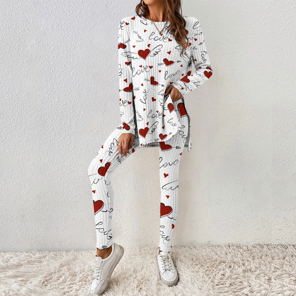 Women's Valentine's Day Love Letter Long Sleeve Suit - Image 2
