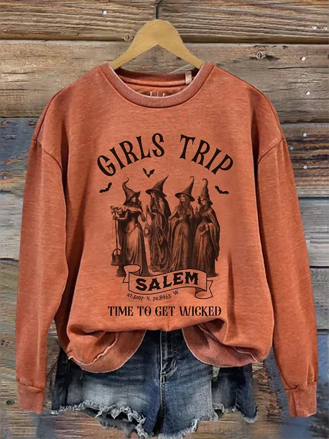 Women's Vintage Halloween Witch Party Sweatshirt - Image 2