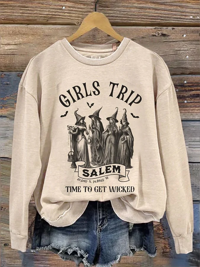 Women's Vintage Halloween Witch Party Sweatshirt - Image 4