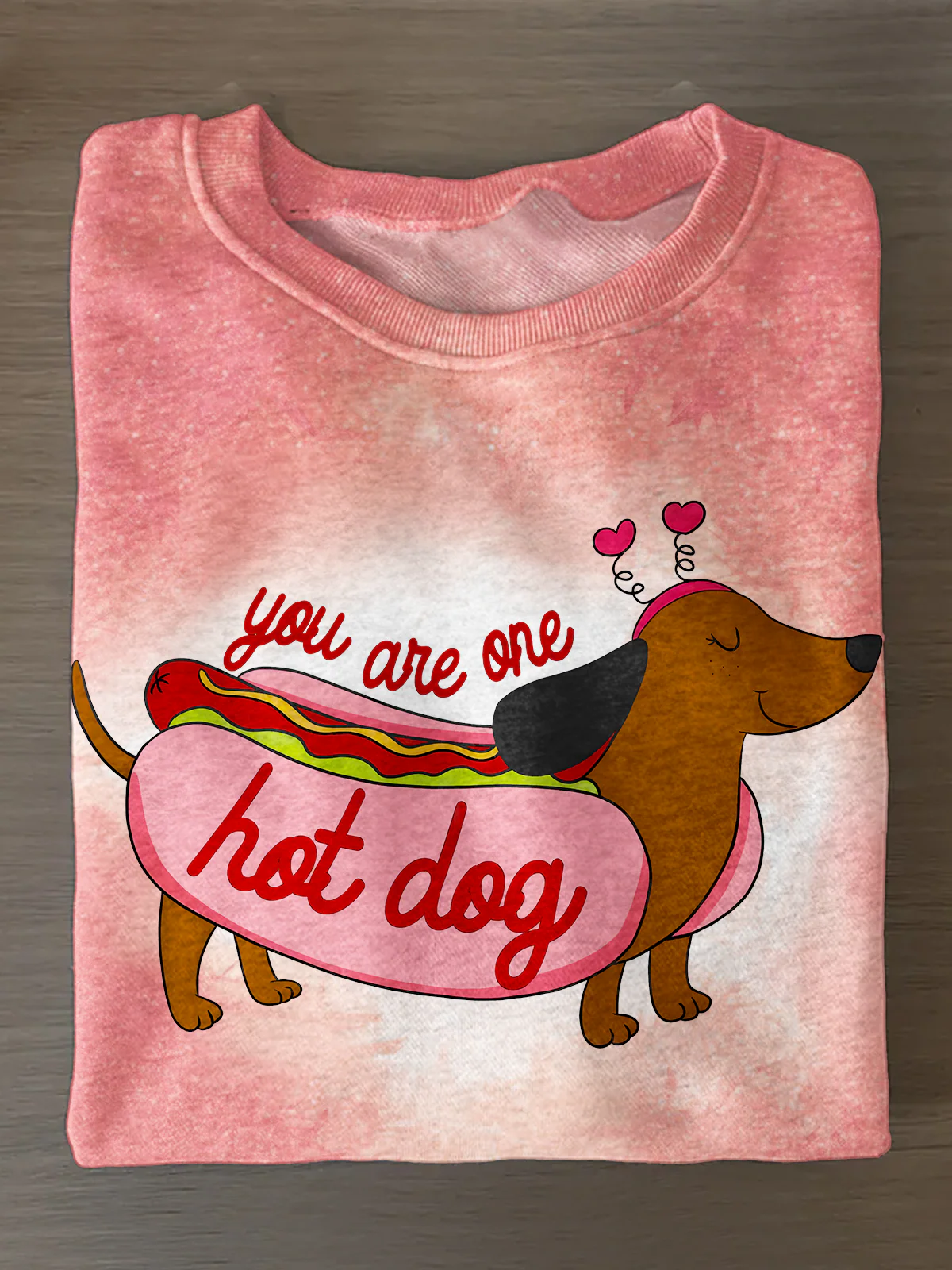 You Are One Hot Dog Printed Long Sleeve Casual Top